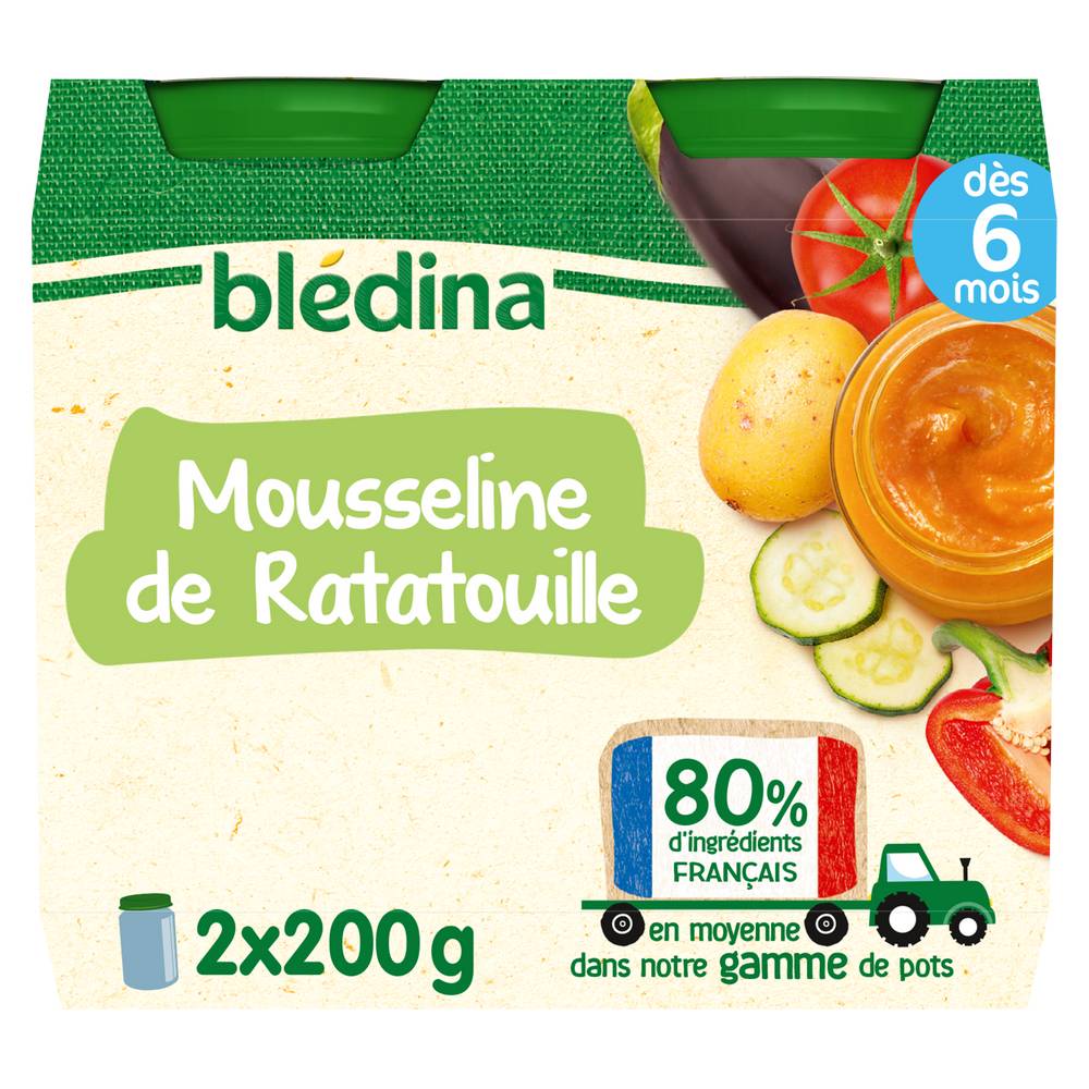 Blédina - Petits pots bébé mousseline de ratatouille dès 6 mois (2)