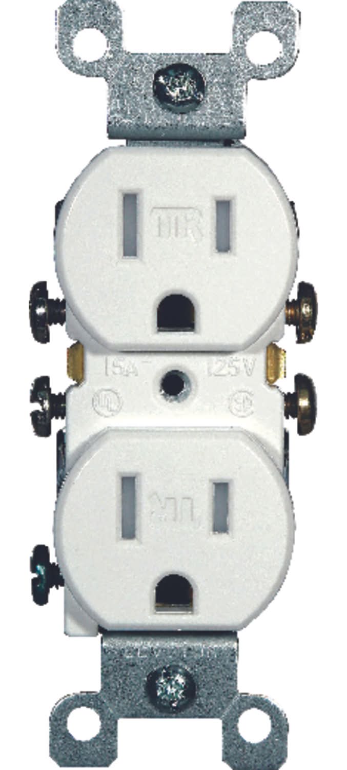Leviton 15 Amps 125 V Duplex White Outlet 5-15R 1 Pk