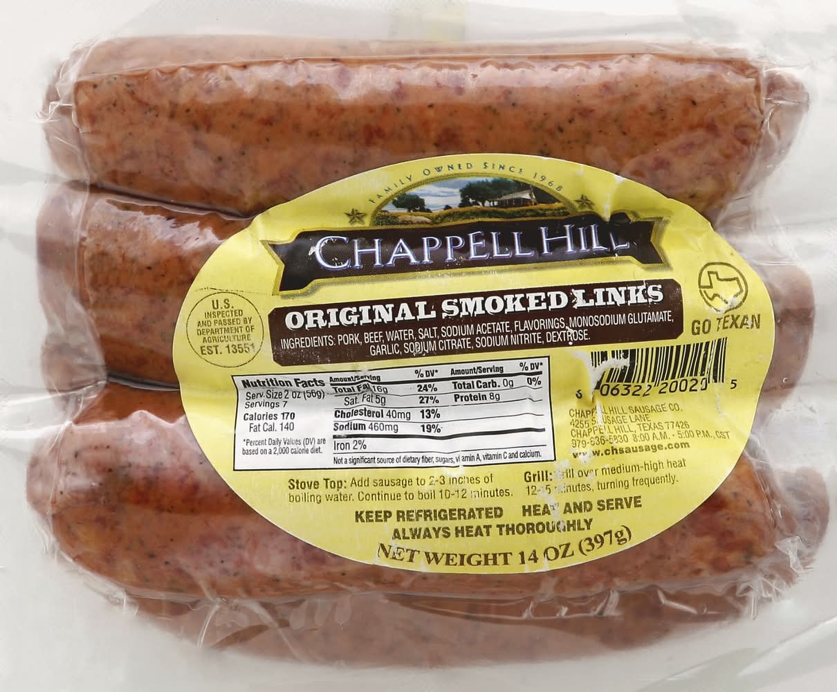 Chappell Hill Smoked Links (14 oz, 4 ct)