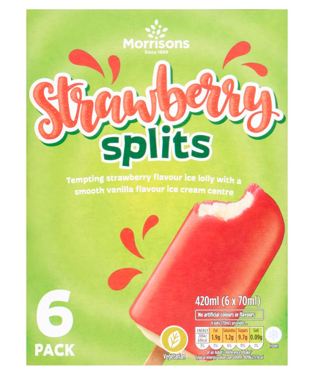Morrisons Strawberry - Vanilla, Splits (6 pack)