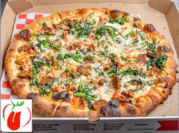 The Sausage and Broccoli Rabe Pizza (T)