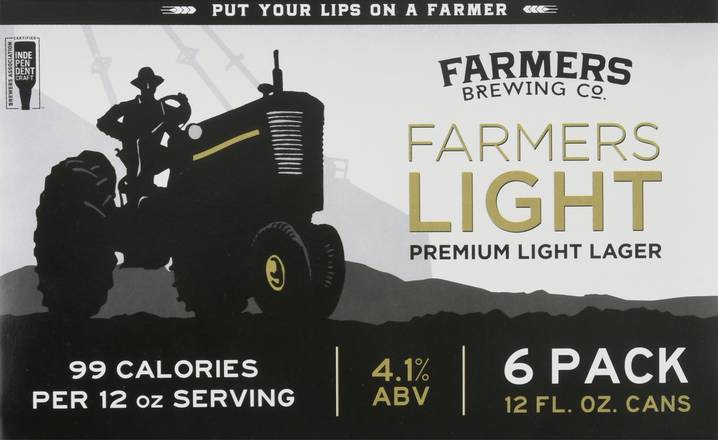 Farmers Brewing Co. Domestic Premium Light Lager Beer (6 ct, 12 fl oz)