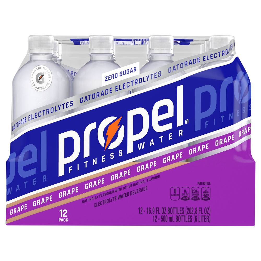 Propel Electrolyte Water, Grape (12 x 16.9 fl oz)