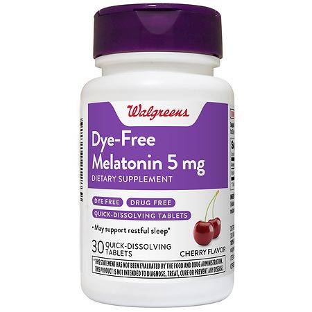 Walgreens Dye-Free Melatonin 5 mg Cherry Tablets (30 ct)