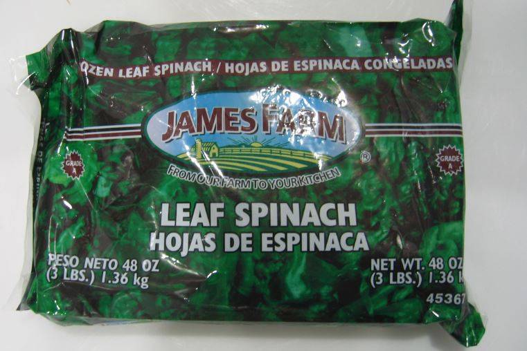Frozen James Farm - Leaf Spinach - 3 lbs