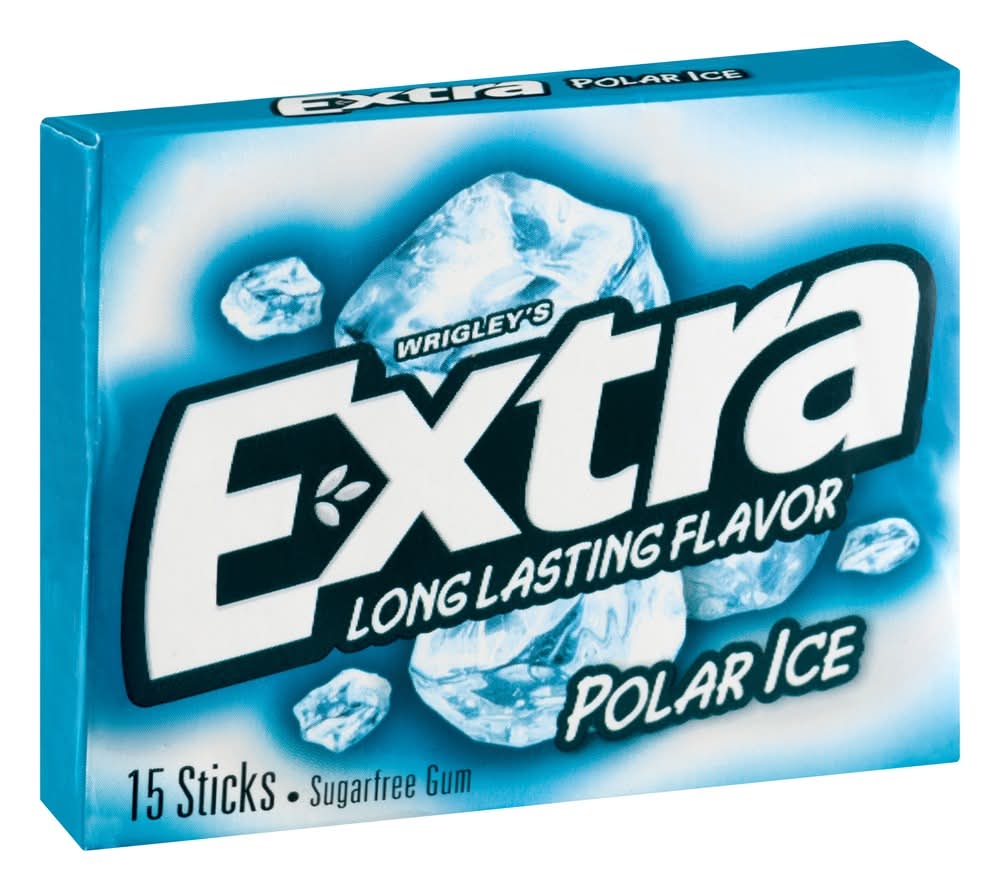 Extra Wrigley's Sugar Free Gum, Polar Ice (2.11 oz, 15 ct)
