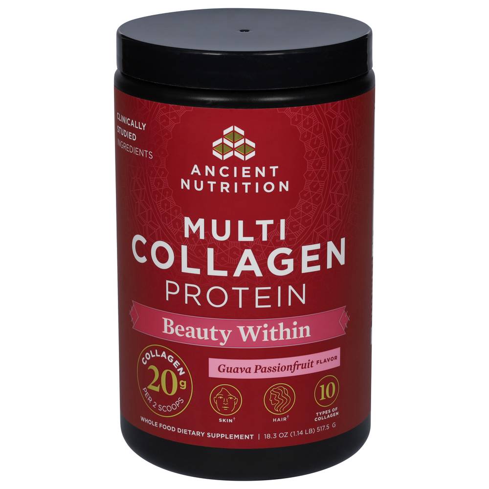 Ancient Nutrition Guava Passionfruit Beauty Within Multi Collagen Protein (1.14 lbs)