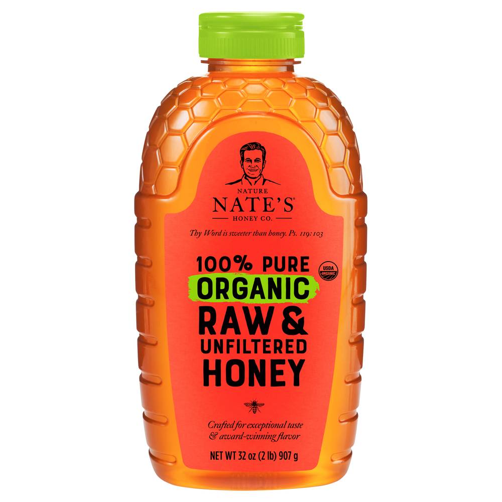 Nature Nate's Honey Co. 100% Pure Organic Raw & Unfiltered Honey (2 lbs)