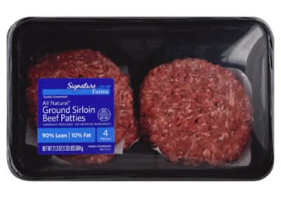 Signature Farms Ground Sirloin Hamburger Patties (21.3 oz, 4 ct)