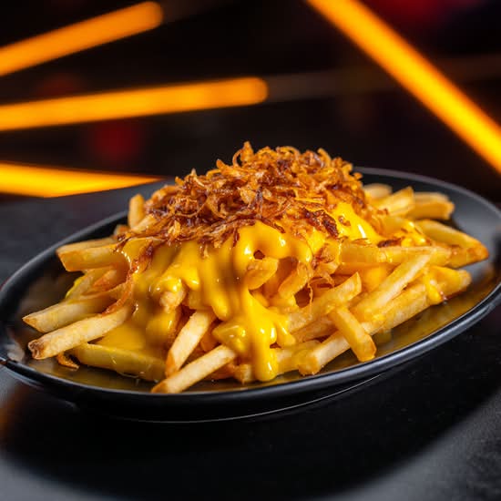 Frites Cheddar Oignons Frits 🧀