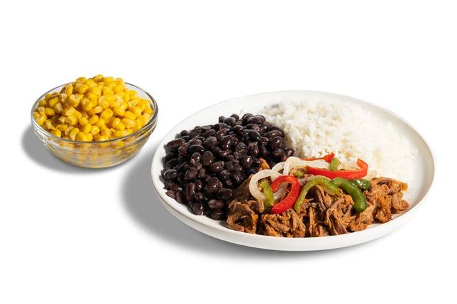 Ropa Vieja Platter - With Rice and Beans and 1 Additional Side