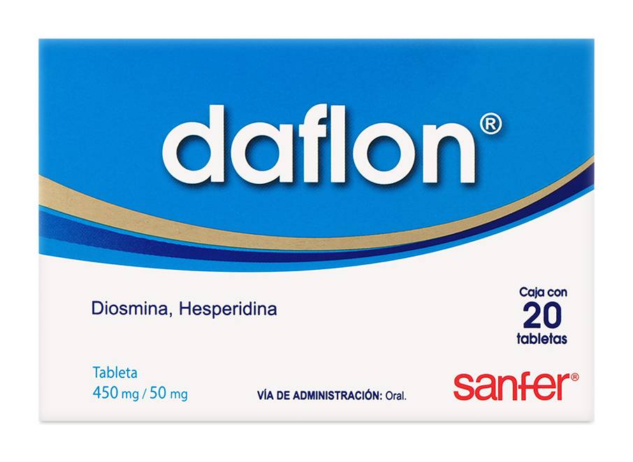 Daflon · Tabletas con diosmina/hesperidina 450 mg/50 mg (20 un)