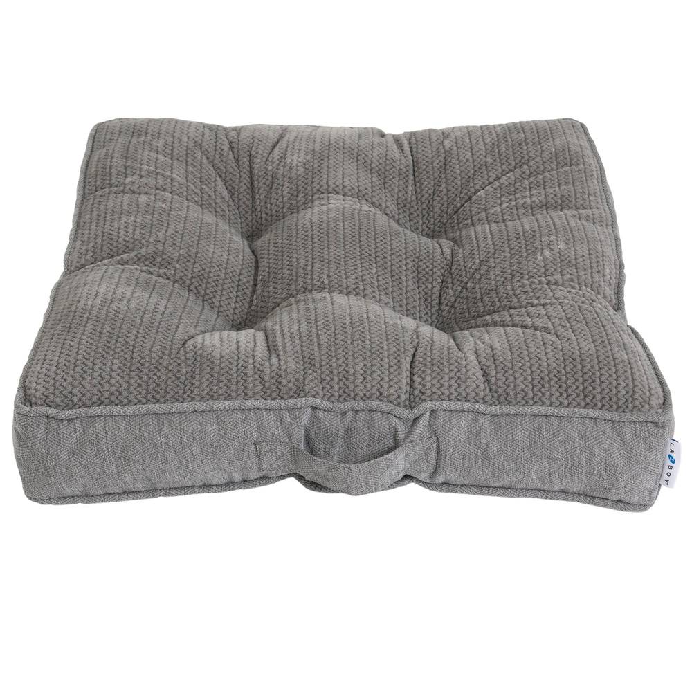 La-Z-Boy Square Gray Microfiber Pillow Dog Bed (Large) | 81191