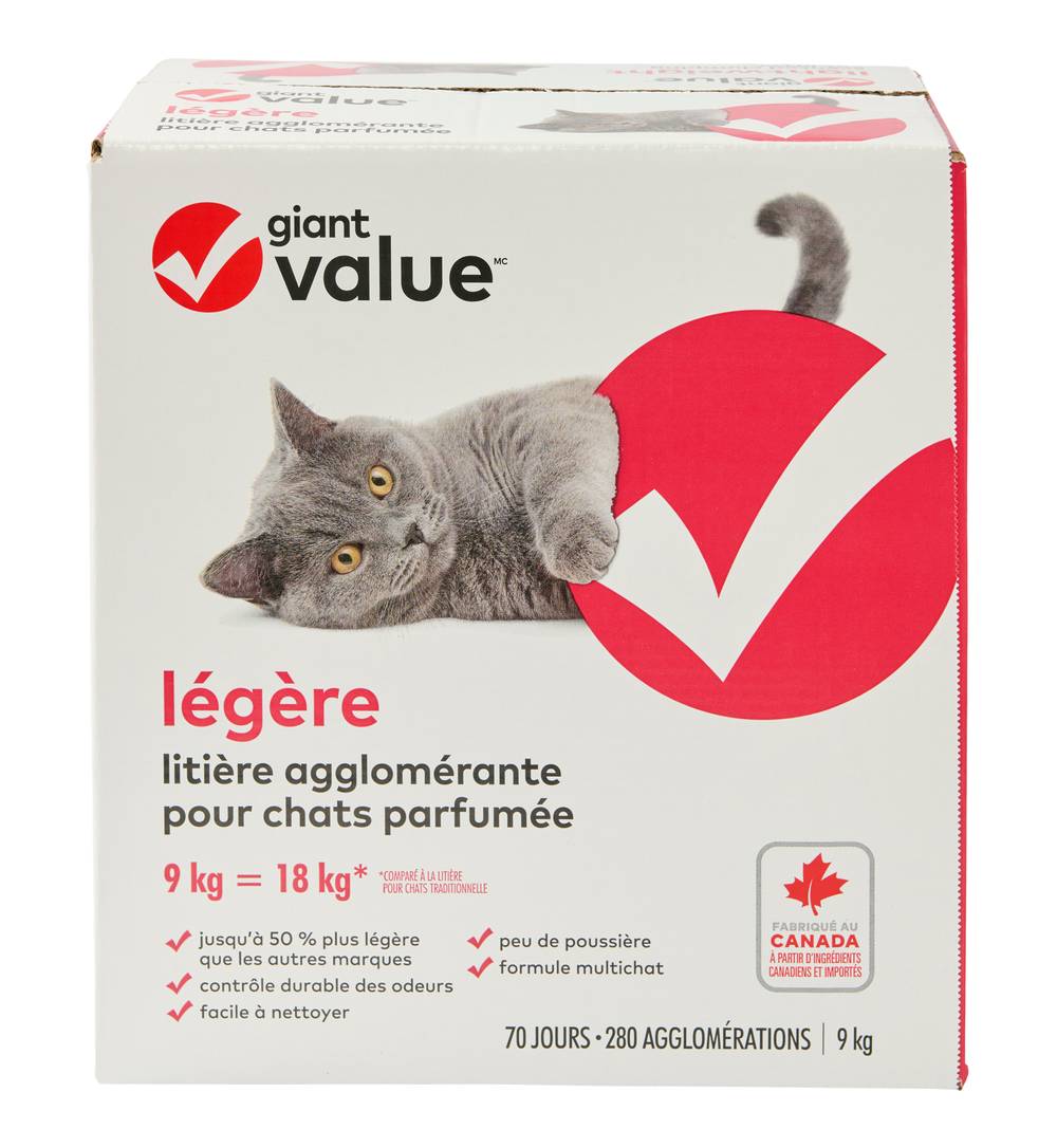 Giant Value légère litière agglomérante pour chats parfumée, 9 kg / Giant Value Lightweight Scented Clumping Cat Litter, 9 kg
