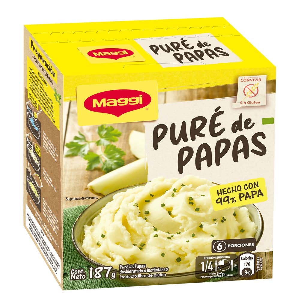 Maggi · Puré de papas deshidratado e instantáneo (187 g)