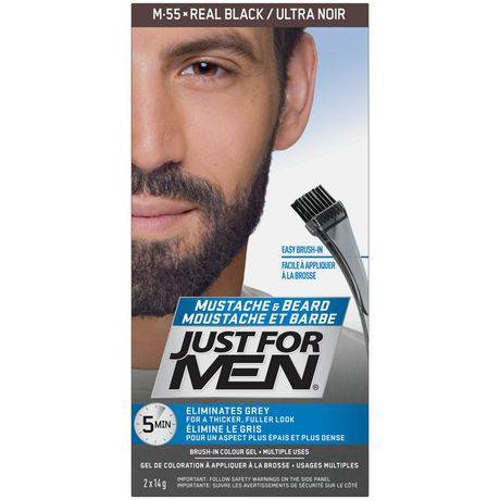 Just For Men Brush-In Mustache & Beard Colour Gel Real Black M-55 (1 unit)