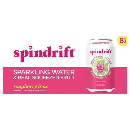 Spindrift Raspberry Lime Sparkling Water (8 ct, 12 fl oz)
