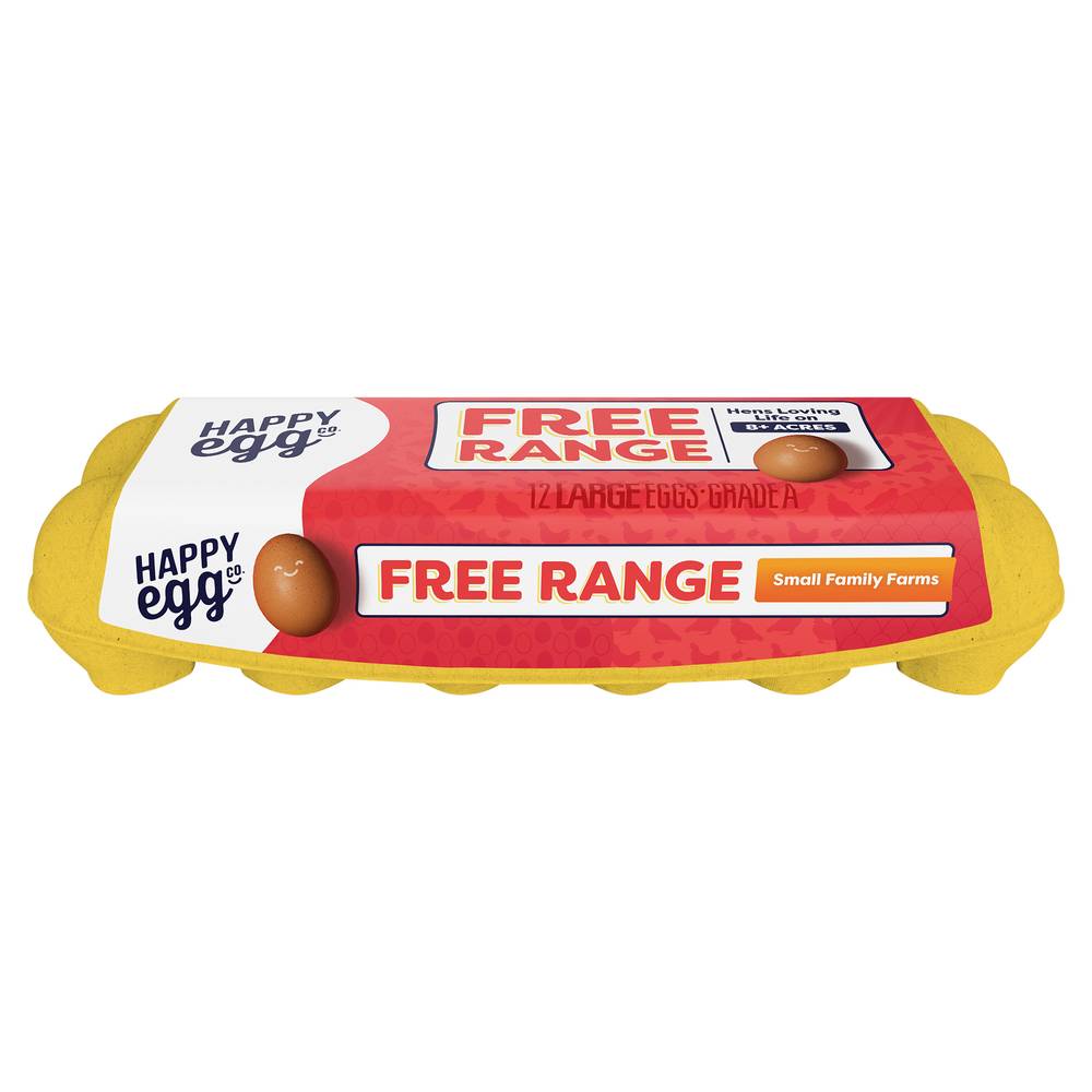 Happy Egg Co. Free Range Grade a Eggs, Large (24 oz, 12 ct)