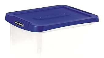 Bankers Box Heavy Duty Plastic File Box, Letter/Legal Size, Blue/Clear (0086201)