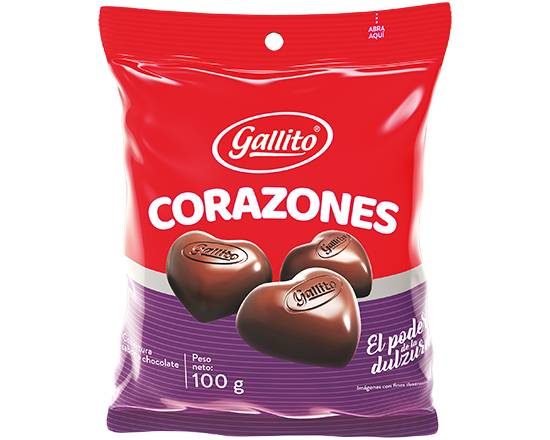 Chocolate Gallito Corazón 25 Unidades 100g