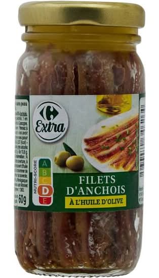 Carrefour Extra - Filets d'anchois à l'huile d'olive (100g)