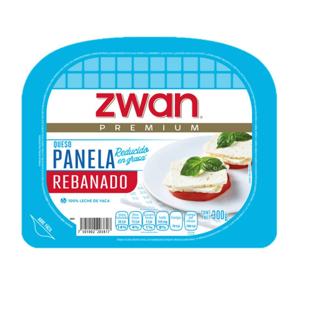 Zwan queso panela rebanado reducido en grasa