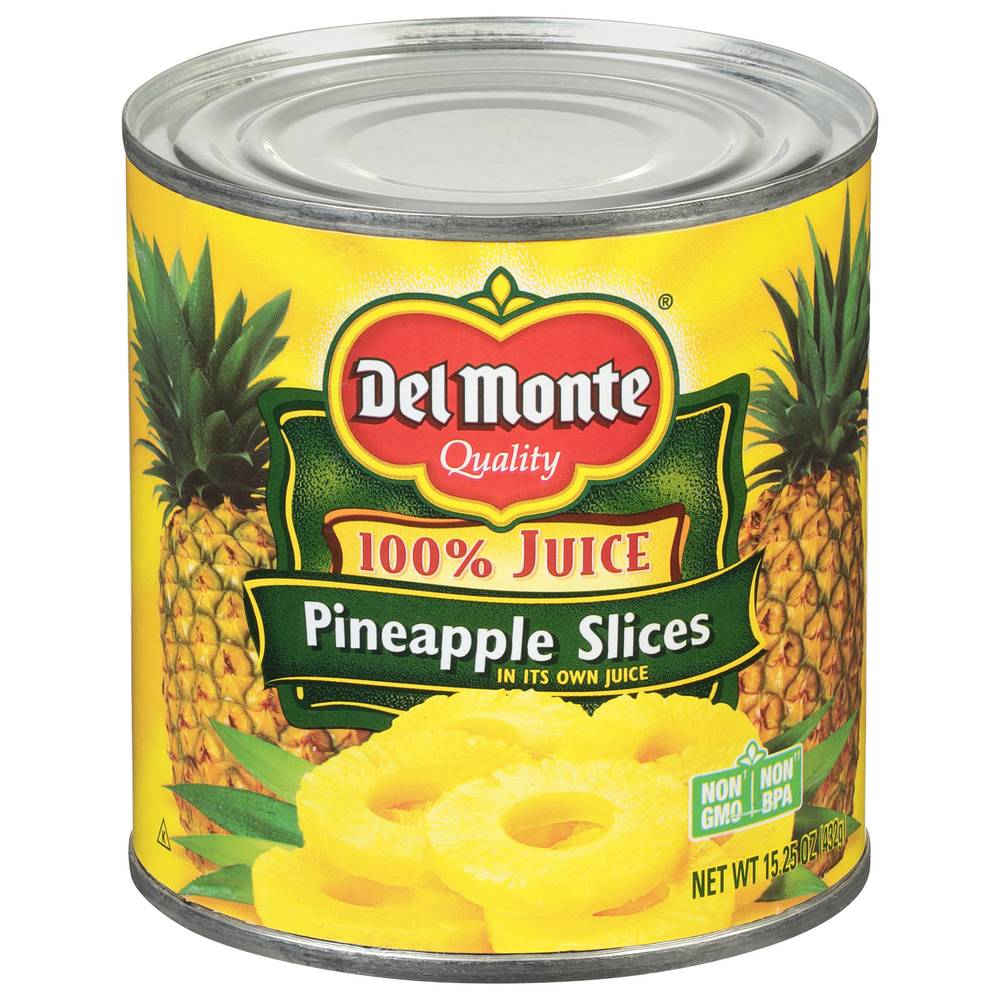 Del Monte 100% Juice Pineapple Slices (15.25 oz)