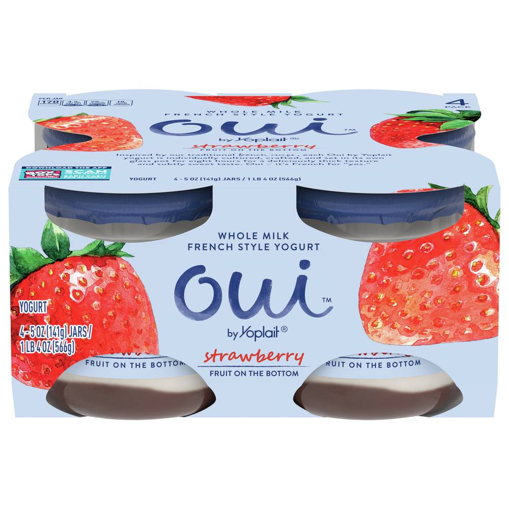 Yoplait Oui Strawberry French Style Yogurt (1.25 lbs, 4 ct)