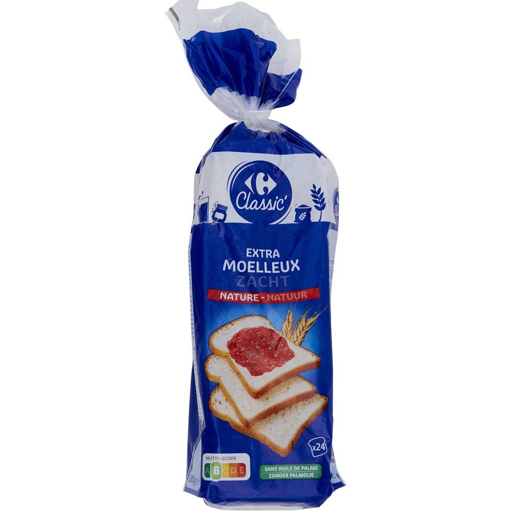 Carrefour Classic' - Pain de mie extra moelleux nature