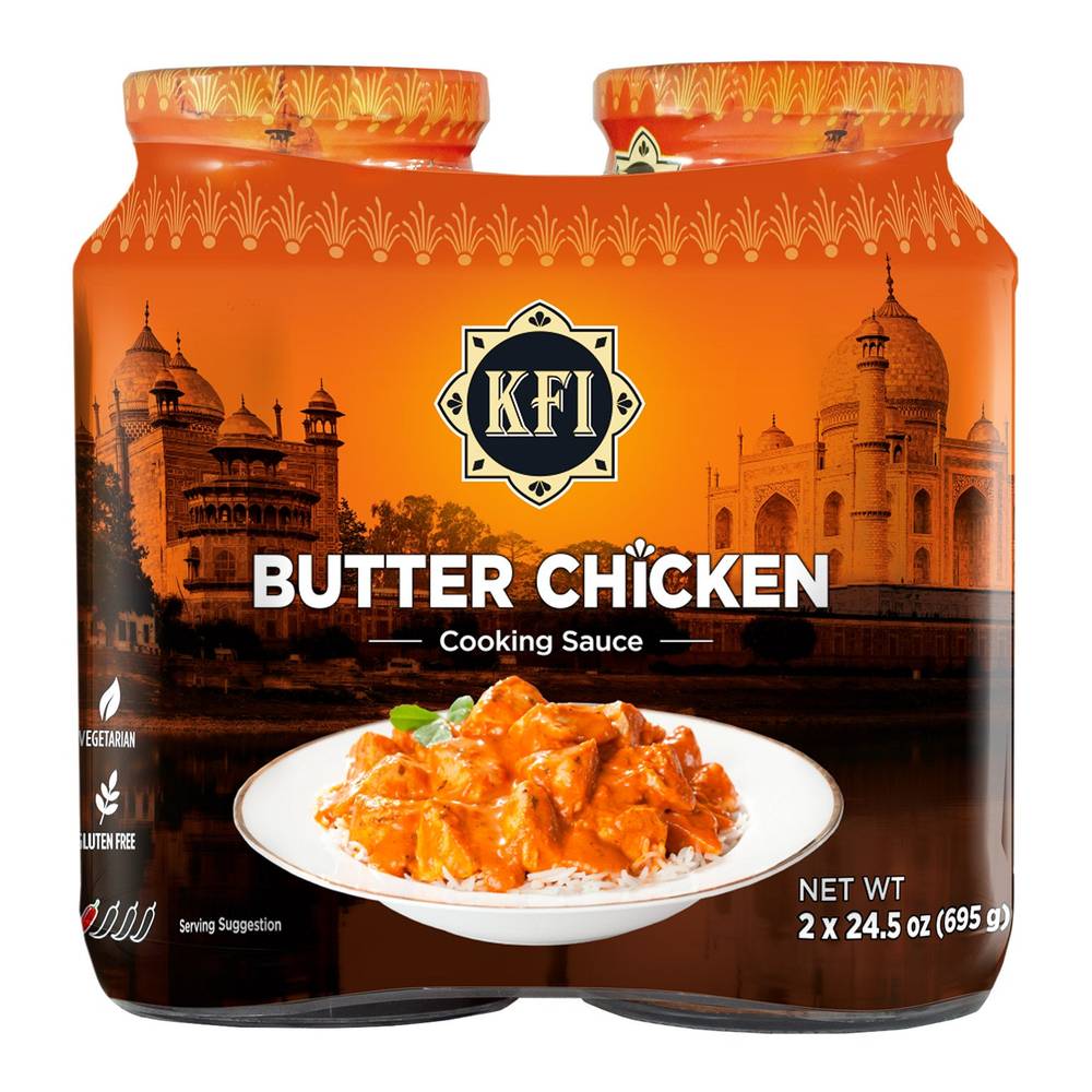 KFI Butter Chicken Cooking Sauce, 2 x 24.5 oz