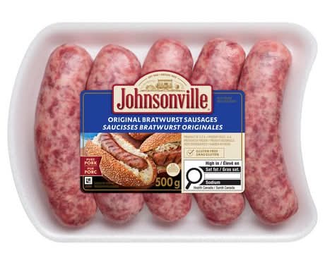 Johnsonville Pure Pork Original Bratwurst Sausages (500 g, 5 ct)