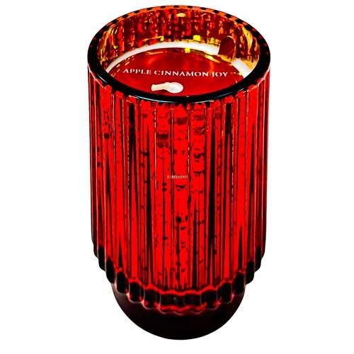 Target Ribbed Mercury Glass Apple Cinnamon Footed Jar Candle (red)