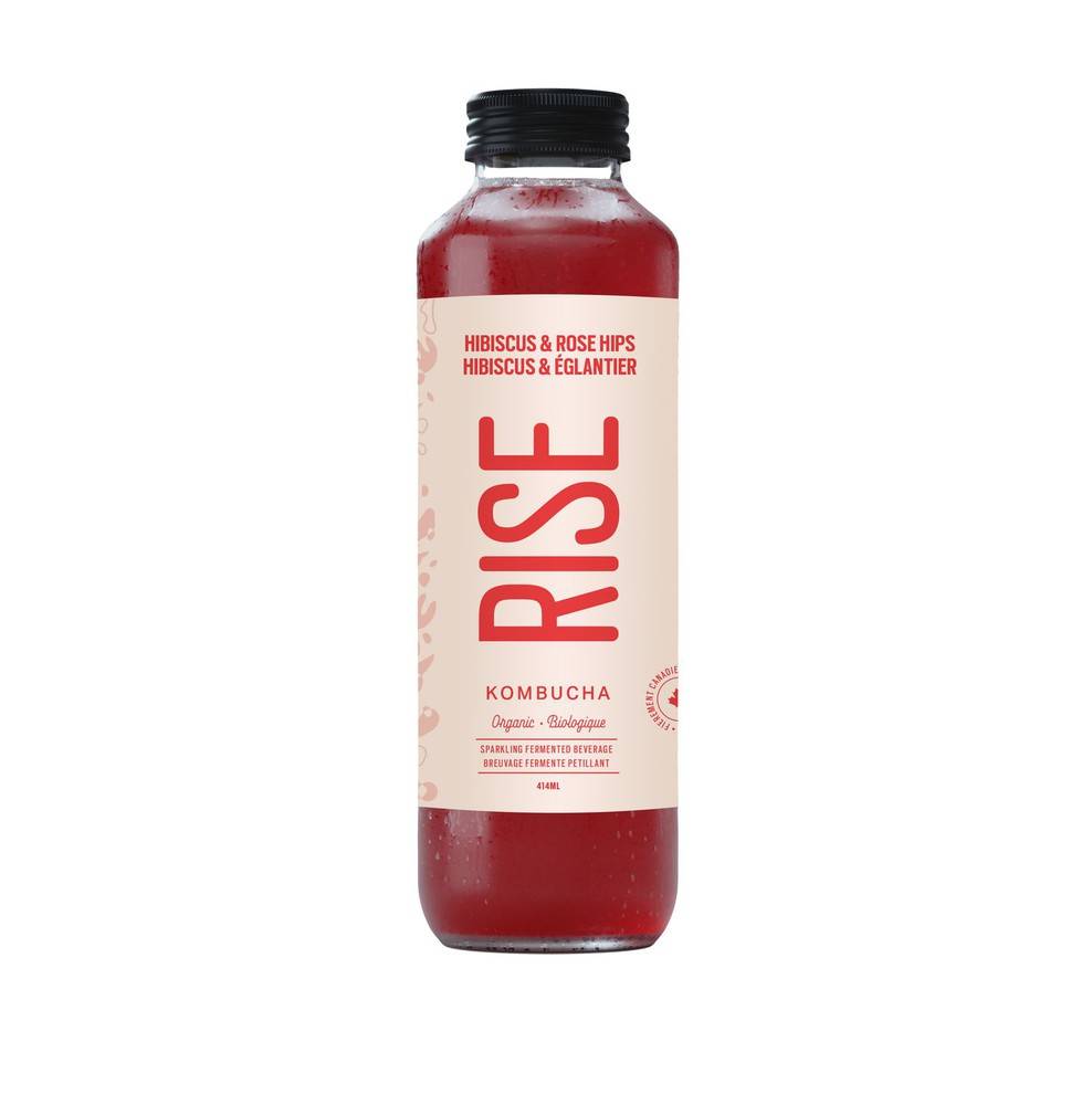 Rise Kombucha Organic Hibiscus & Rose Hips (1 L)