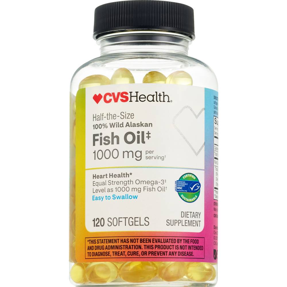 CVS Health 100% Wild Alaskan Fish Oil Softgels, 120 CT