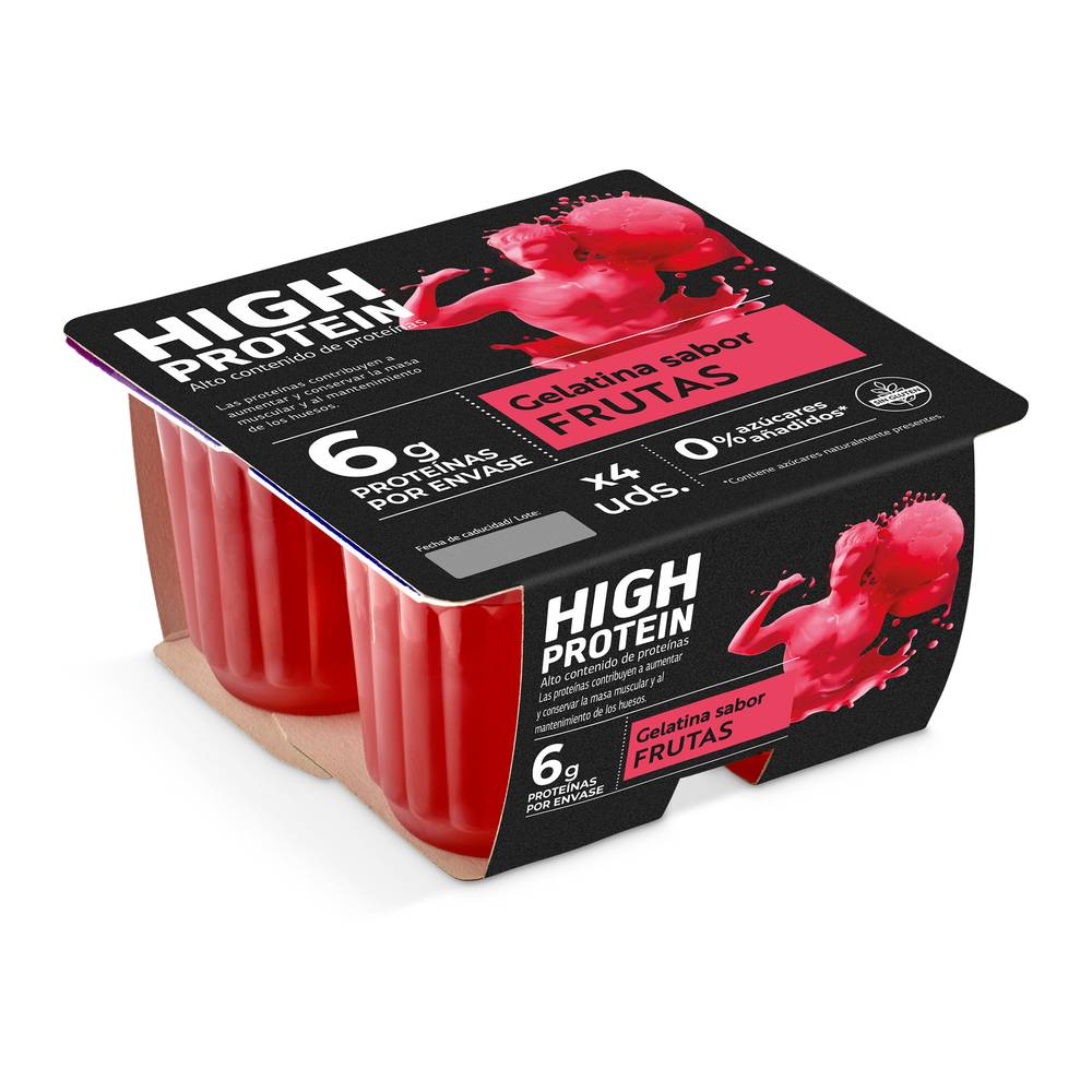 Gelatina Sabor Frutas Alto En Proteínas Dia Láctea Pack 4 X 100 G