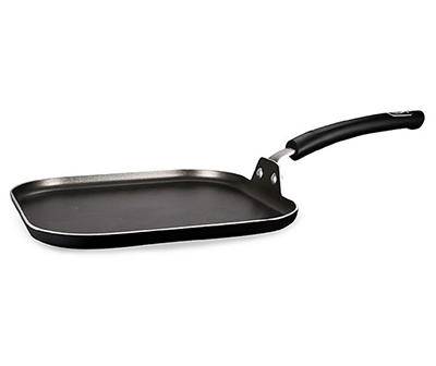 Real Living Square Non-Stick Rivet Handle Griddle, Size 11", Black