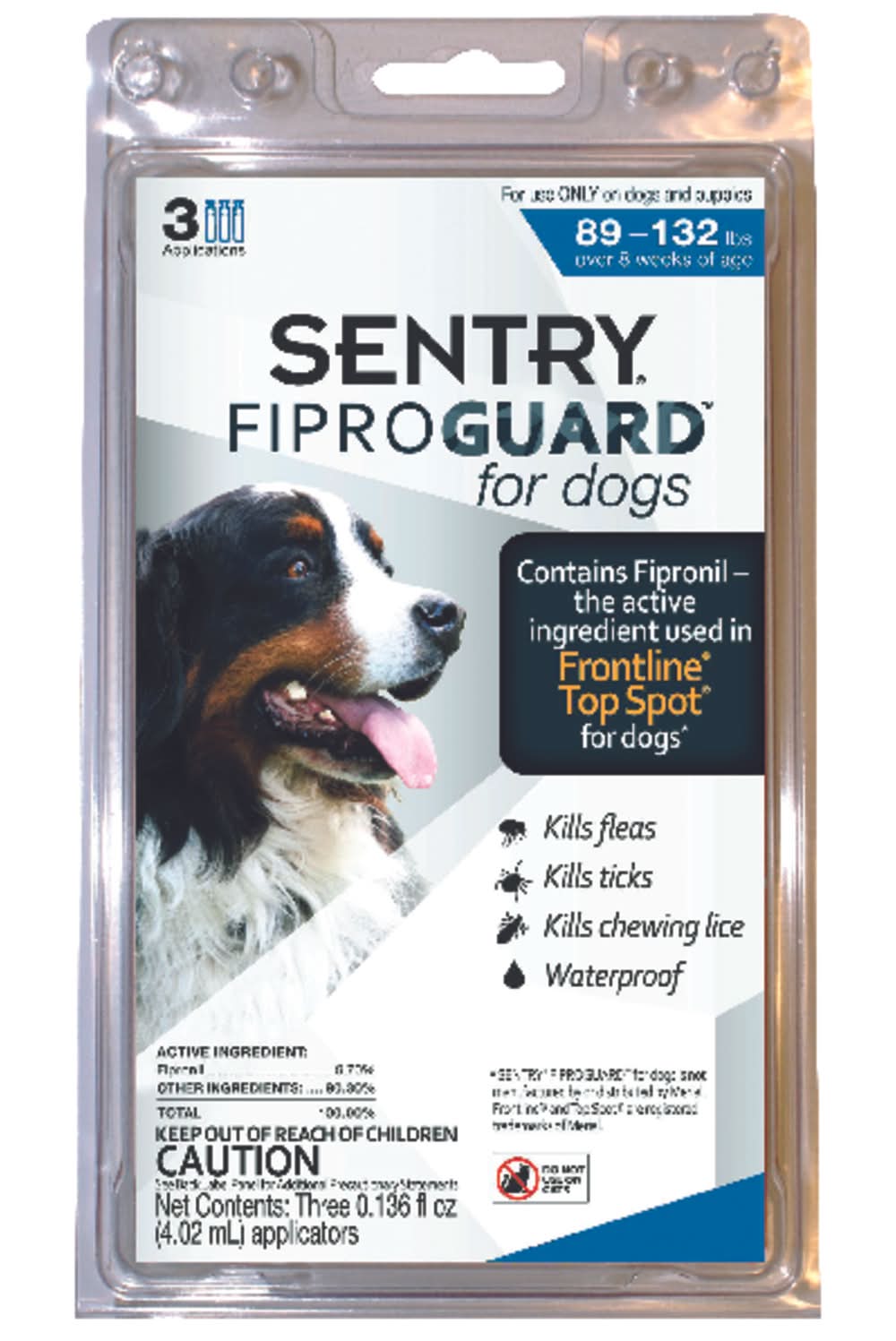 Sentry Fiproguard Liquid Dog Flea And Tick Drops 9.70%Fipronil And 90.30%Other Ingredients 0.136 Oz
