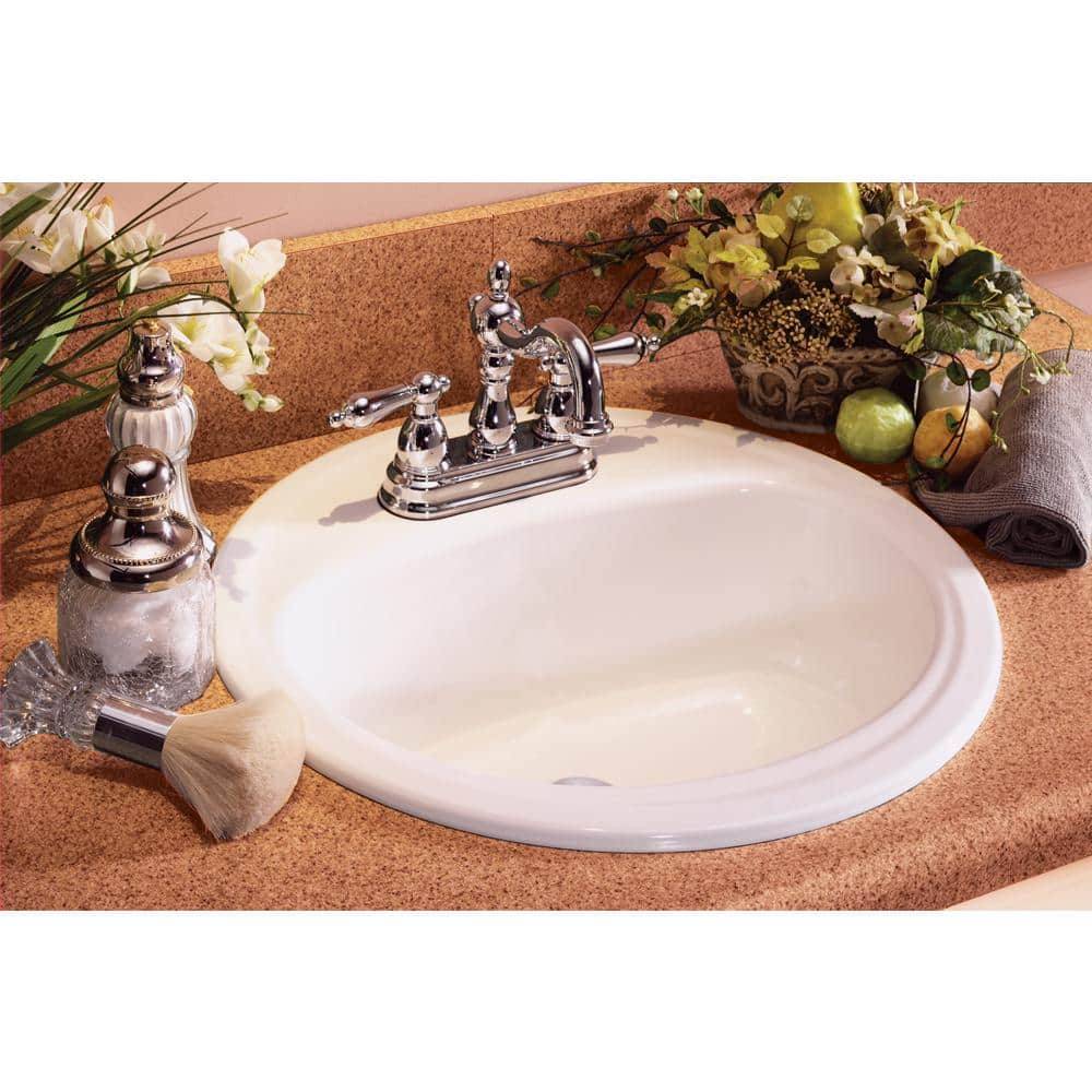 Bootz Industries Laurel Round Drop-In Bathroom Sink In White