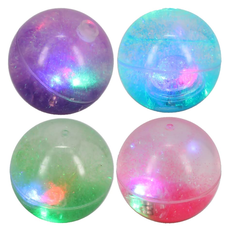 LED Water-Filled Rubber Bouncing Balls, 2.4 in.