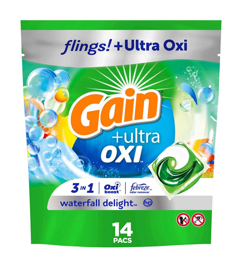 Gain 3-In-1 Flings Ultra Oxi Laundry Detergent (14 ct)