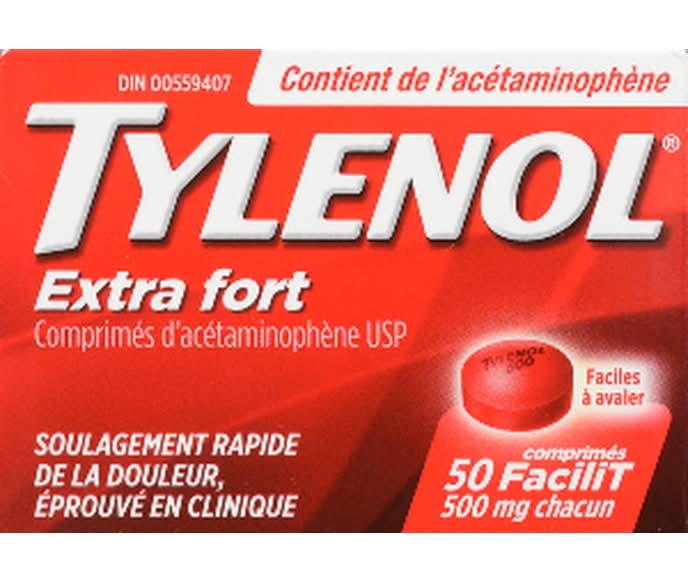 Tylenol Extra Strength Acetaminophen 500mg Fast Pain Relief Tablets (50 ct)