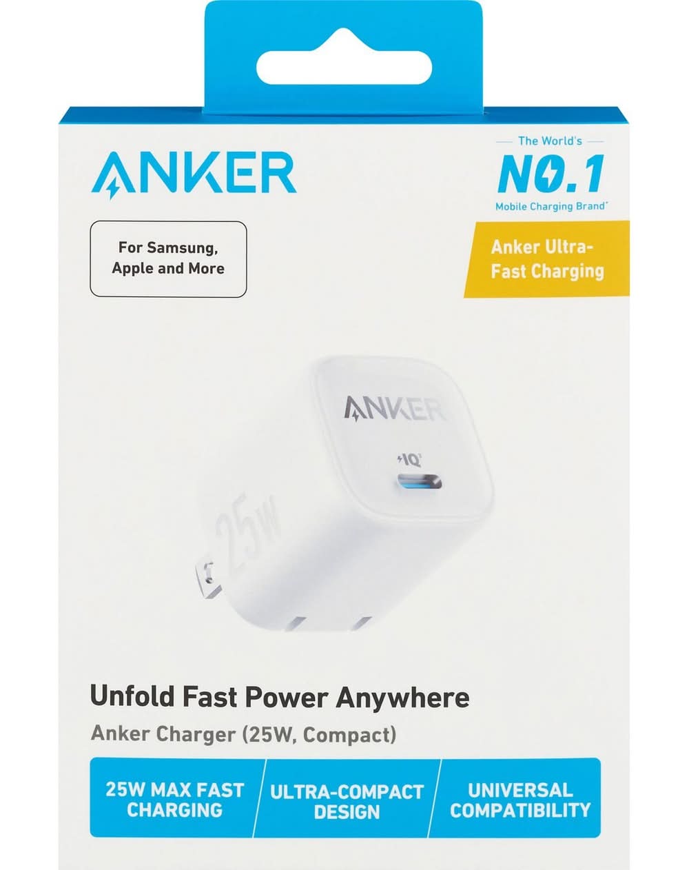 Anker Ultra-Fast Usb-C Wall Charger 25 W, White