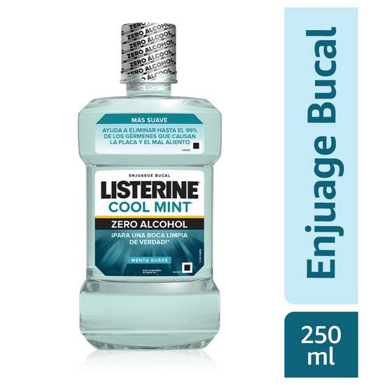 Listerine enjuague bucal zero alcohol cool mint (botella 250 ml)