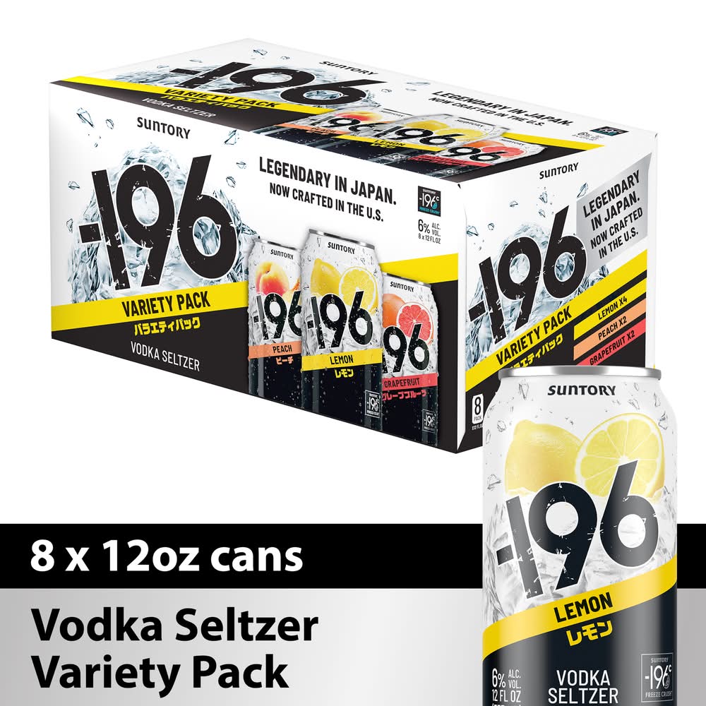 - 196 Vodka Seltzer Variety pack (8 x 12 fl oz)