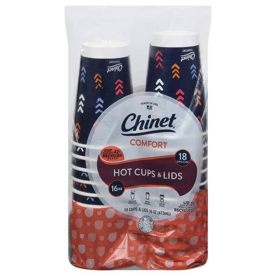 Chinet Double-Layer Comfort Cup & Lids (18 cups)