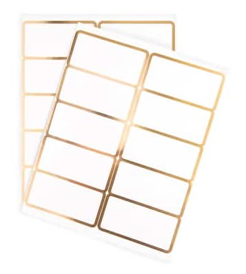 Recollections Shipping Label Stickers, Gold