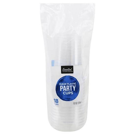 Essential Everyday Clear Plastic Party Cups (18 ct)