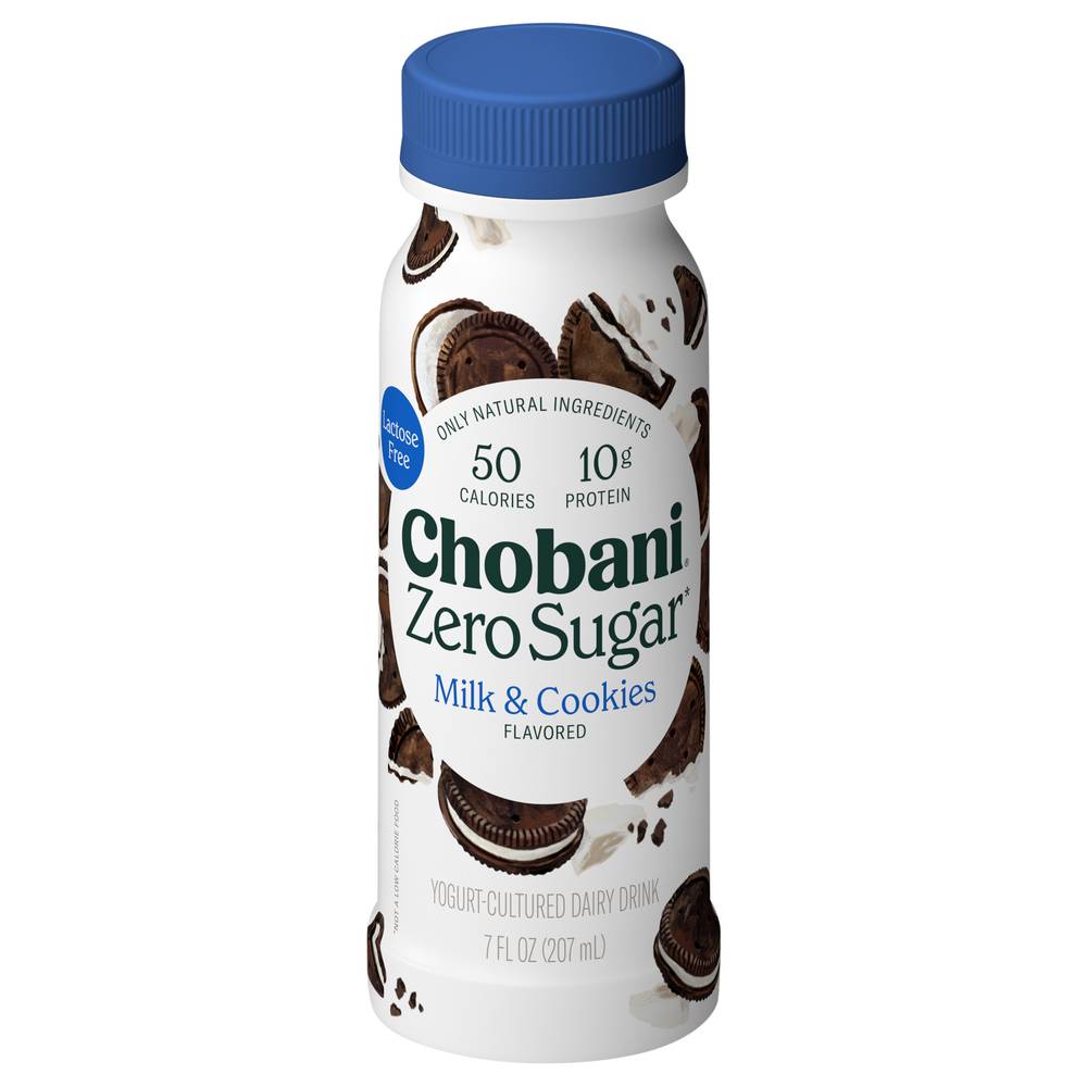 Chobani Zero Sugar Yogurt-Cultured Dairy Drink, Milk-Cookies (7 fl oz)