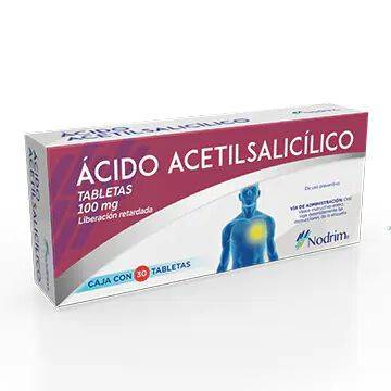 Nodrim ácido acetilsalicílico tabletas 100 mg (30 piezas)