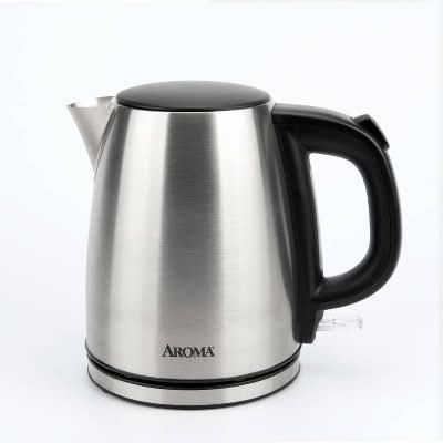 Aroma Electric Water Kettle 1L, Silver-Black